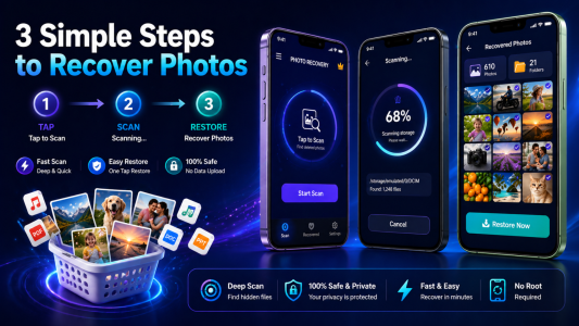 اسکرین شات 1 برنامه Deleted Photo Recovery App