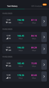 اسکرین شات 5 برنامه Speed Test 5G, Wifi - SpeedZen