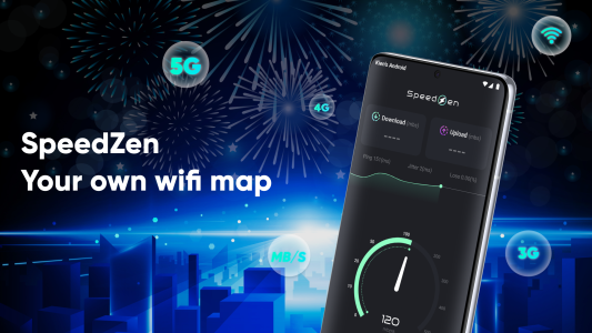 اسکرین شات 1 برنامه Speed Test 5G, Wifi - SpeedZen