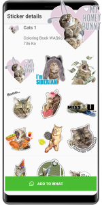 اسکرین شات 5 برنامه WASticker - Cat Stickers