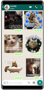 اسکرین شات 3 برنامه WASticker - Cat Stickers