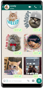 اسکرین شات 2 برنامه WASticker - Cat Stickers