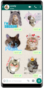 اسکرین شات 1 برنامه WASticker - Cat Stickers