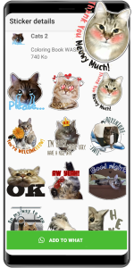 اسکرین شات 6 برنامه WASticker - Cat Stickers