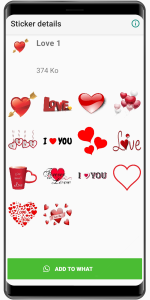 اسکرین شات 5 برنامه WASticker - Love Stickers