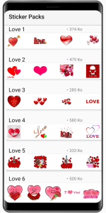اسکرین شات 4 برنامه WASticker - Love Stickers