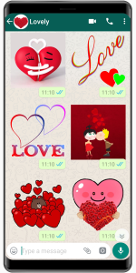 اسکرین شات 3 برنامه WASticker - Love Stickers