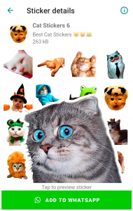 اسکرین شات 5 برنامه Cute Cat Stickers for WhatsApp