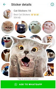 اسکرین شات 8 برنامه Cute Cat Stickers for WhatsApp