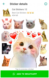 اسکرین شات 6 برنامه Cute Cat Stickers for WhatsApp