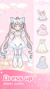 اسکرین شات 1 برنامه Pinky Girl: Dress up & Make Friends