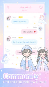 اسکرین شات 2 برنامه Pinky Girl: Dress up & Make Friends