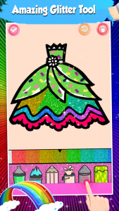 اسکرین شات 2 برنامه Dresses Coloring Book Glitter
