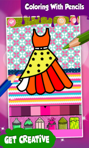 اسکرین شات 4 برنامه Dresses Coloring Book Glitter