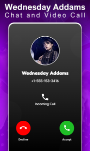 اسکرین شات 3 برنامه Wednesday Addams Video Call
