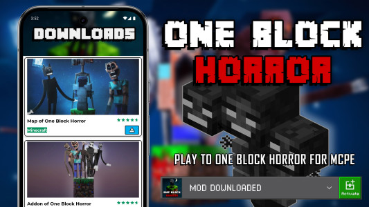 اسکرین شات 3 برنامه Mod One Block Horror for MCPE