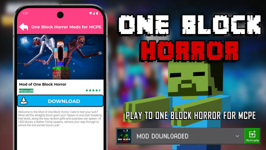اسکرین شات 5 برنامه Mod One Block Horror for MCPE