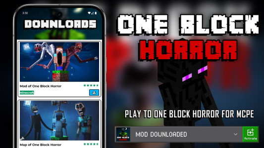 اسکرین شات 1 برنامه Mod One Block Horror for MCPE