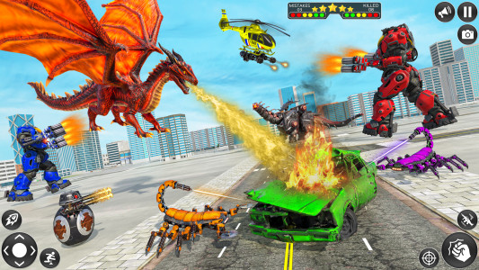 اسکرین شات 4 بازی Dino Robot Car: Robot Games