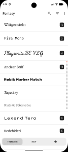 اسکرین شات 1 برنامه Fontasy - Google Fonts Browser