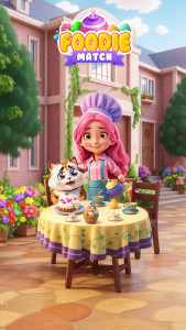 اسکرین شات 1 بازی Foodie Match - پازل آشپزی و گردشگری