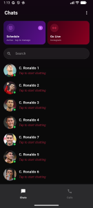 اسکرین شات 1 برنامه Ronaldo Fake Chat & Video Call