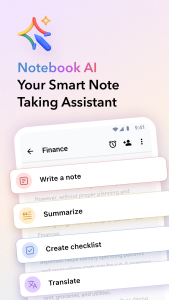 اسکرین شات 1 برنامه Notebook - Note taking & AI