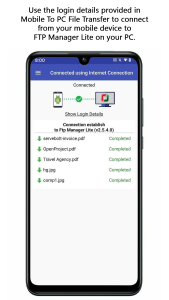 اسکرین شات 3 برنامه Mobile to PC File Transfer