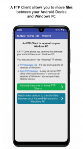اسکرین شات 2 برنامه Mobile to PC File Transfer