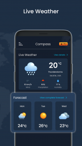 اسکرین شات 5 برنامه Digital Compass & Weather LIVE