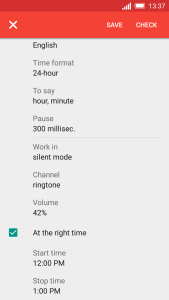 اسکرین شات 6 برنامه Speaking clock DVBeep