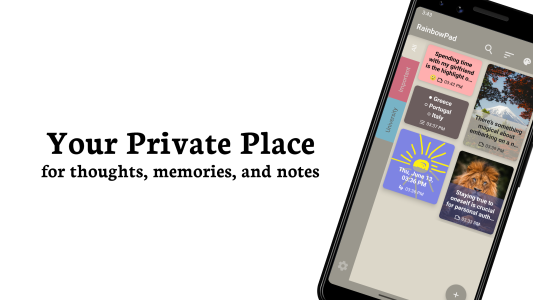 اسکرین شات 1 برنامه RainbowPad: Private Notepad