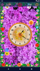 اسکرین شات 3 برنامه Flower Live Wallpaper Clock 4K