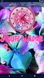 اسکرین شات 2 برنامه Flower Live Wallpaper Clock 4K