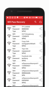 اسکرین شات 2 برنامه WiFi Password Recovery