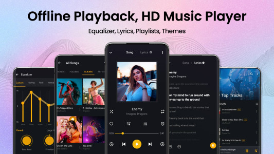 اسکرین شات 1 برنامه Music Player & MP3, Bass Boost