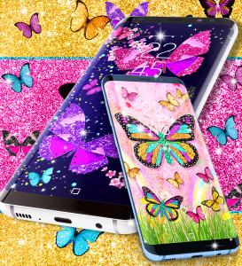 اسکرین شات 7 برنامه Glitter butterfly wallpapers
