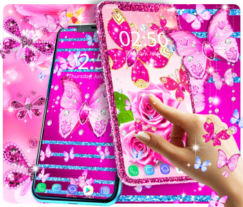 اسکرین شات 3 برنامه Diamond butterfly wallpapers