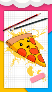 اسکرین شات 1 برنامه How to draw cute food by steps