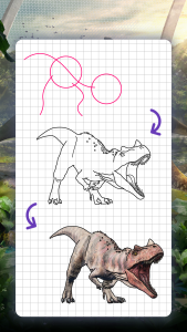 اسکرین شات 6 برنامه How to draw dinosaurs by steps