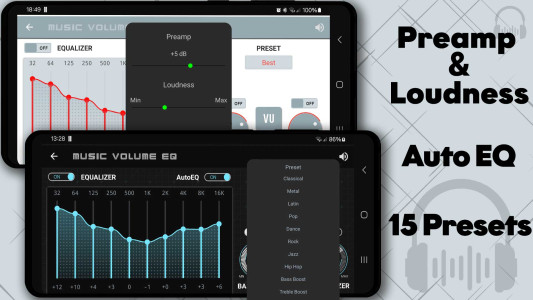 اسکرین شات 3 برنامه Music Volume EQ - Equalizer