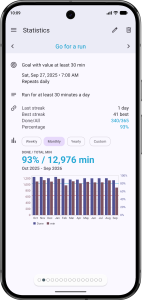 اسکرین شات 4 برنامه Goal & Habit Tracker Calendar