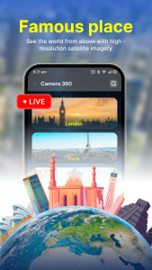 اسکرین شات 3 برنامه Live Cam Earth Map - GPS Cam