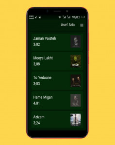 اسکرین شات 3 برنامه آهنگ های آصف آریا |غیررسمی