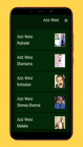 اسکرین شات 2 برنامه آهنگ های عزیز ویسی |غیررسمی