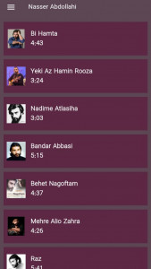 اسکرین شات 2 برنامه آهنگ های ناصر عبدالهی | بدون اینترنت