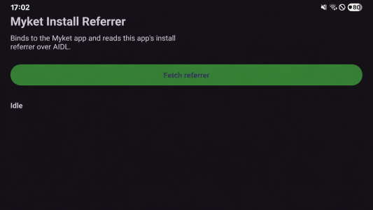 اسکرین شات 1 برنامه ‏برنامه‌ی نمونه‌ی Install Referrer