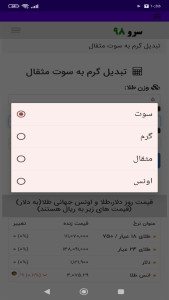 اسکرین شات 6 برنامه ‏تبدیل گرم به سوت مثقال