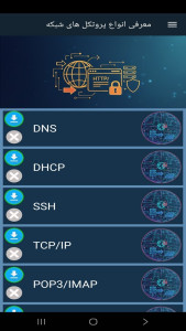 اسکرین شات 10 برنامه ‏معرفی انواع پروتکل های شبکه