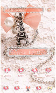 اسکرین شات 1 برنامه Cute Theme-Girly Eiffel Tower-
